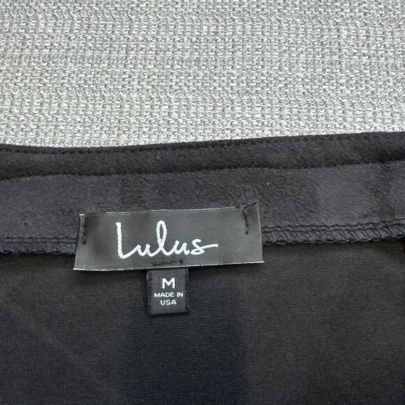 Lulus Black Faux Suede Mini Skirt‎ M Zip Front Y2K Grunge Club Night Out USA - Picture 2 of 7